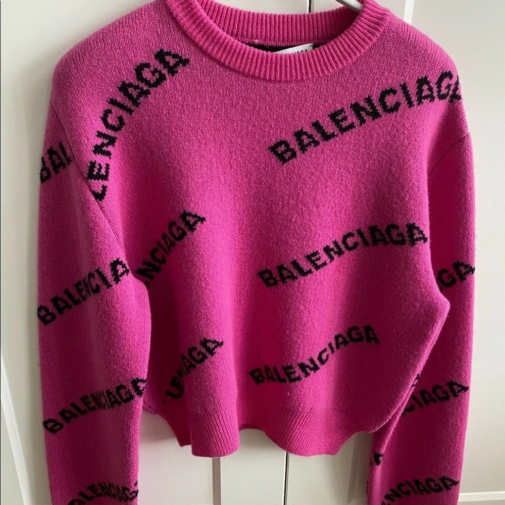 Balenciaga All Over Sweater Pink/ Sz 34